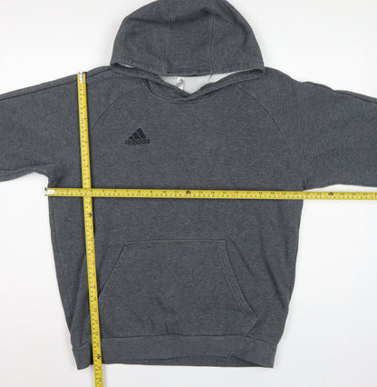 adidas Men’s Grey M Pullover Hoodie Logo Fleece Sports