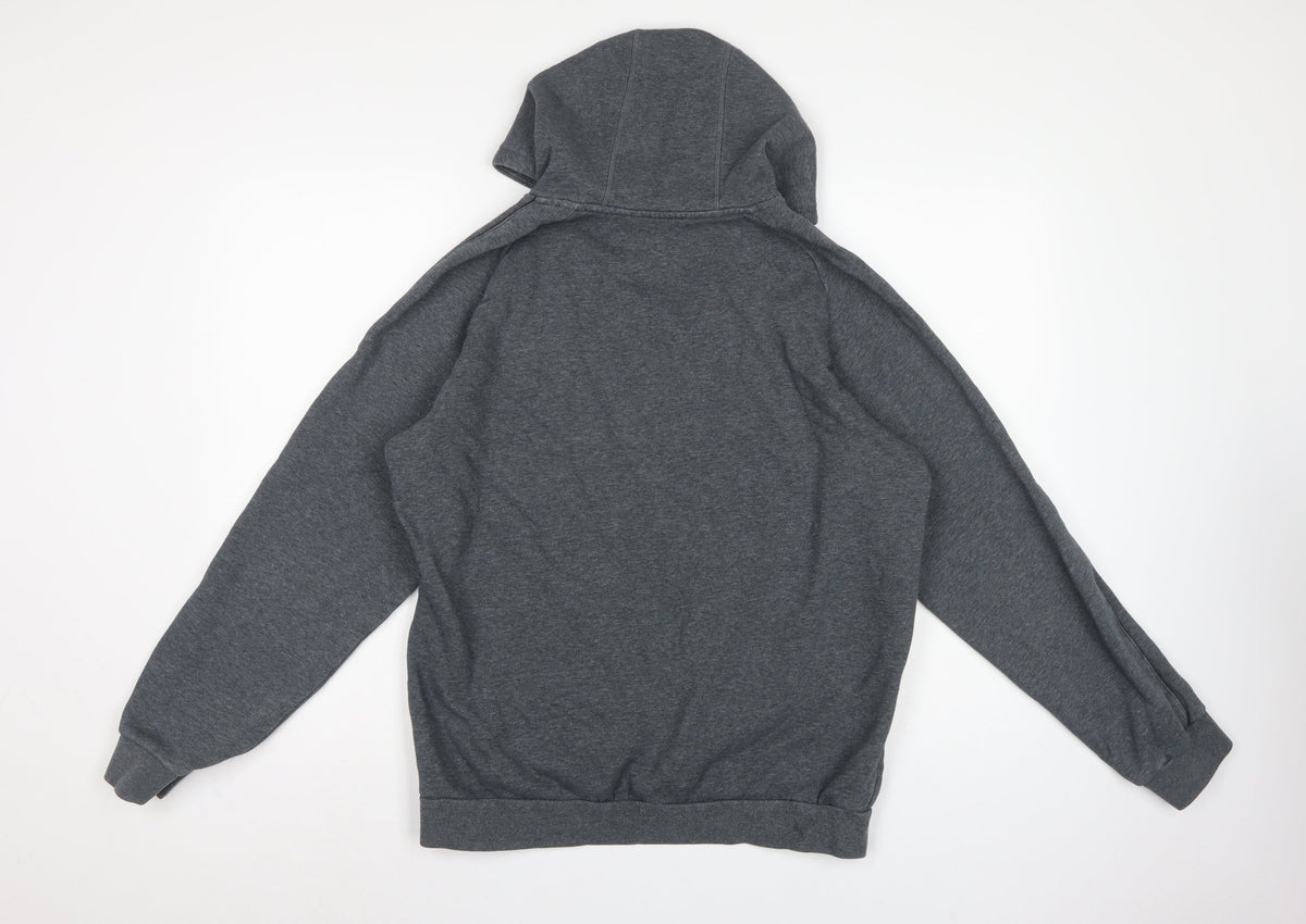 adidas Men’s Grey M Pullover Hoodie Logo Fleece Sports