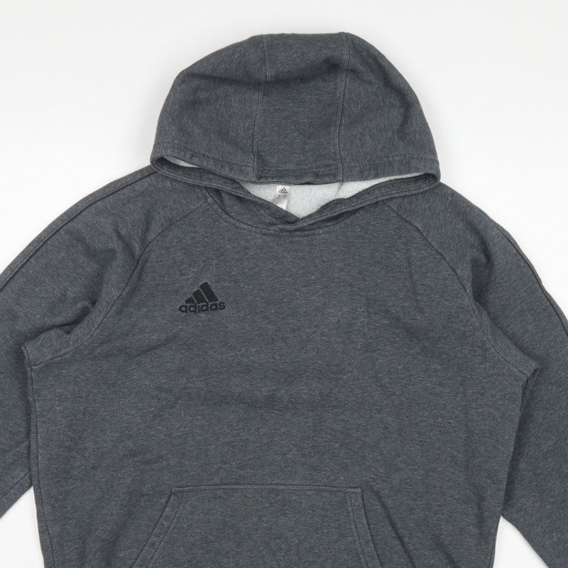 adidas Men’s Grey M Pullover Hoodie Logo Fleece Sports