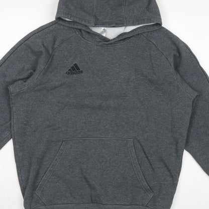 adidas Men’s Grey M Pullover Hoodie Logo Fleece Sports
