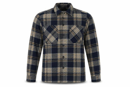 Easy Men's Blue Plaid Flannel Button-Up Shirt Size S Long Sleeve
