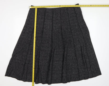 Claudia C Women’s Black UK 20 Pleated Knee Length Skirt