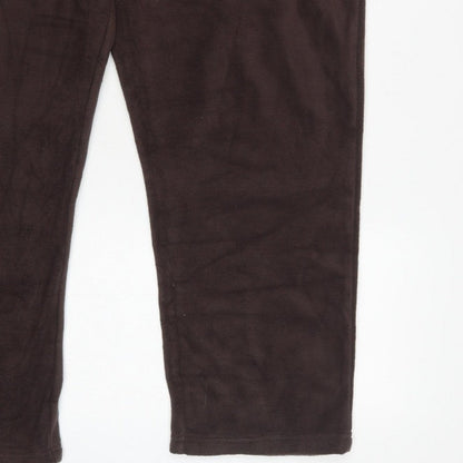 Damart Women’s Brown XL UK 22/24 Fleece Drawstring Jogger Trousers