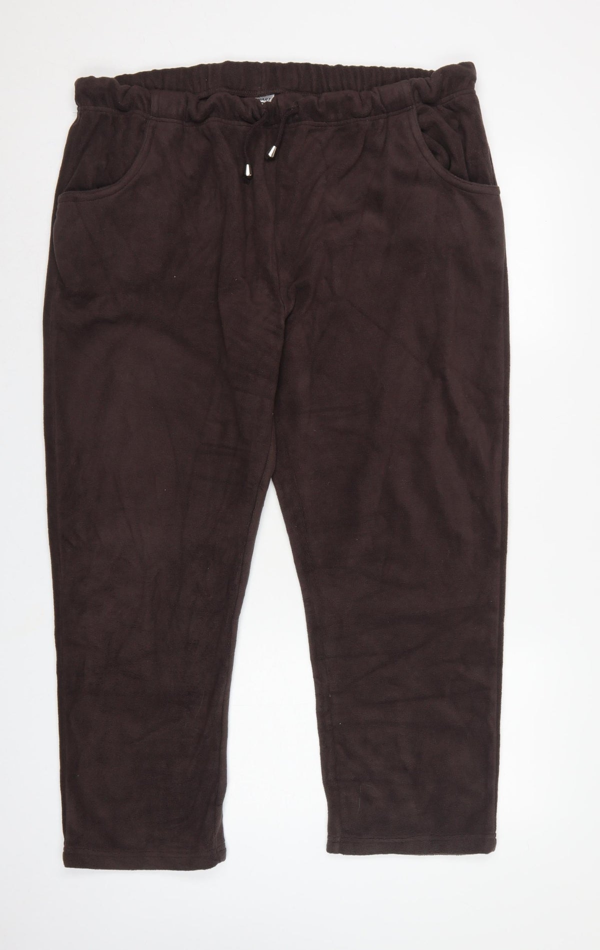 Damart Women’s Brown XL UK 22/24 Fleece Drawstring Jogger Trousers