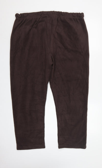 Damart Women’s Brown XL UK 22/24 Fleece Drawstring Jogger Trousers