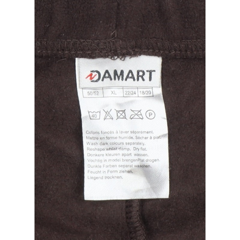 Damart Women’s Brown XL UK 22/24 Fleece Drawstring Jogger Trousers