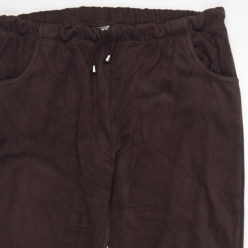 Damart Women’s Brown XL UK 22/24 Fleece Drawstring Jogger Trousers