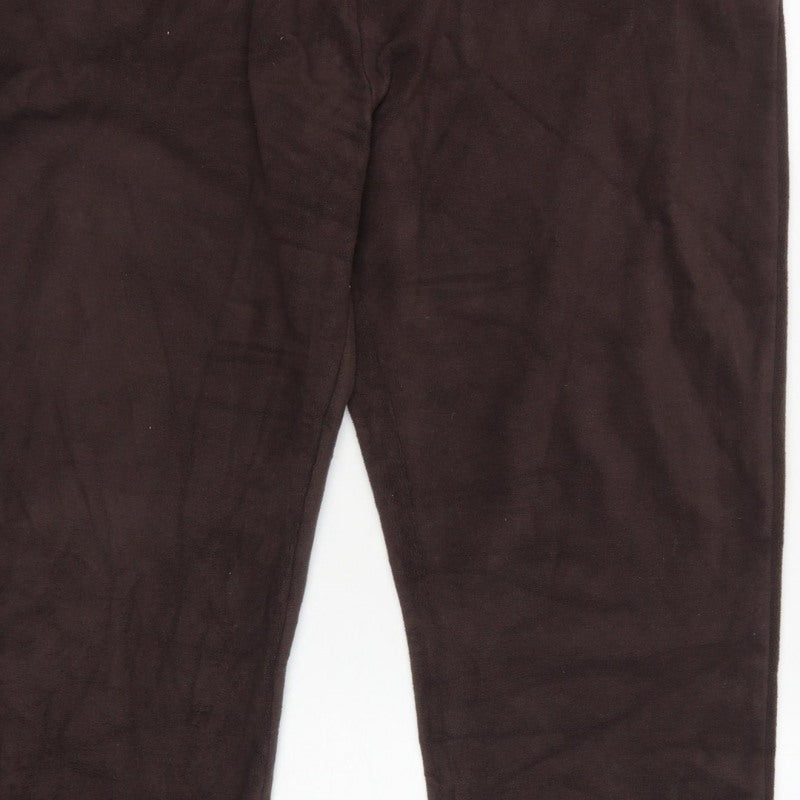 Damart Women’s Brown XL UK 22/24 Fleece Drawstring Jogger Trousers