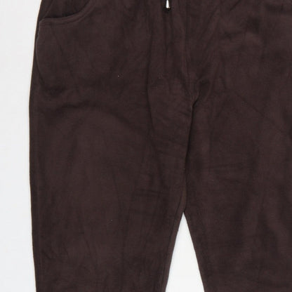 Damart Women’s Brown XL UK 22/24 Fleece Drawstring Jogger Trousers