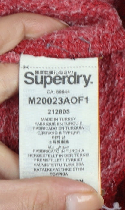 Superdry Men’s Red XL Pullover Graphic Print Hooded Hoodie