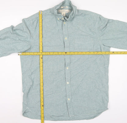 H&M Men’s Green L.O.G.G. L Regular Cotton Button-Down Shirt