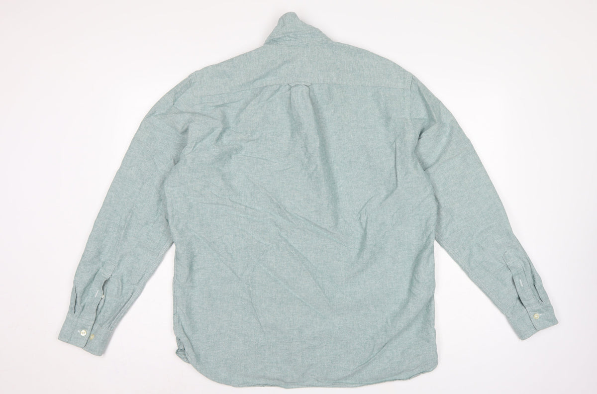 H&M Men’s Green L.O.G.G. L Regular Cotton Button-Down Shirt