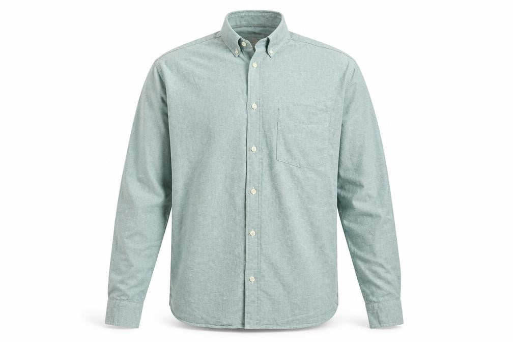 H&M Men’s Green L.O.G.G. L Regular Cotton Button-Down Shirt