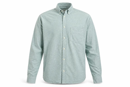 H&M Men’s Green L.O.G.G. L Regular Cotton Button-Down Shirt