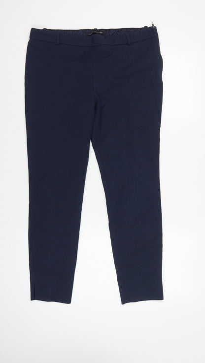 Zara Woman Navy Blue UK 16 XL Tapered Smart Dress Trousers