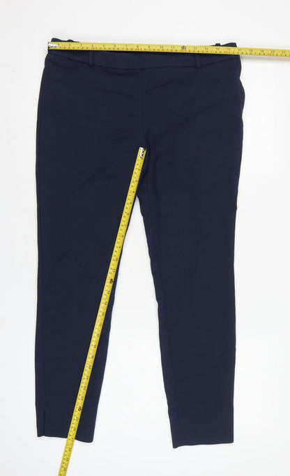 Zara Woman Navy Blue UK 16 XL Tapered Smart Dress Trousers
