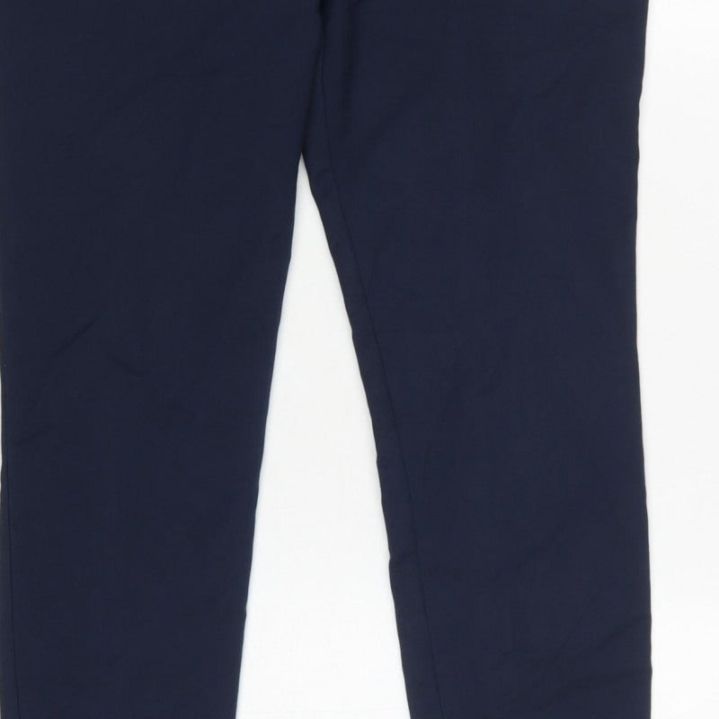 Zara Woman Navy Blue UK 16 XL Tapered Smart Dress Trousers