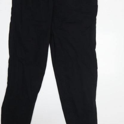 New Look Denim Women Black UK 14 Long Sleeve Zip Utility Jumpsuit