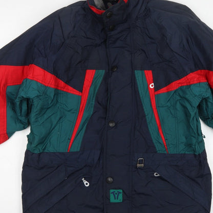 Trespass Men’s Navy M Technical Ski Puffer Jacket Colour Block