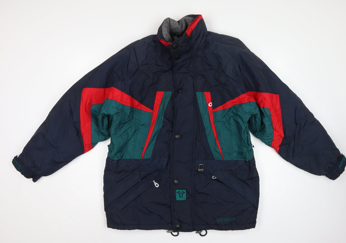Trespass Men’s Navy M Technical Ski Puffer Jacket Colour Block