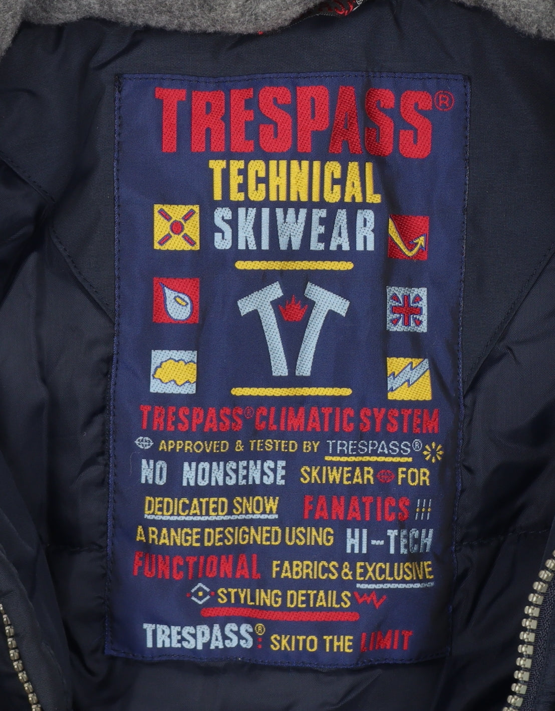 Trespass Men’s Navy M Technical Ski Puffer Jacket Colour Block