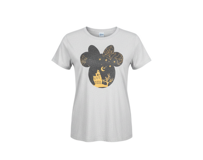 Disney Tu Women Grey Halloween Minnie Mouse Graphic T-Shirt Size 14