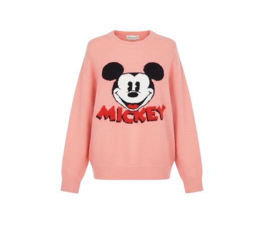 L.O.G.G. Womens Pink Mickey Mouse Crew Neck Pullover Jumper Size 8