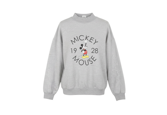 Disney Women Grey Mickey Mouse Pullover Sweatshirt Size 14