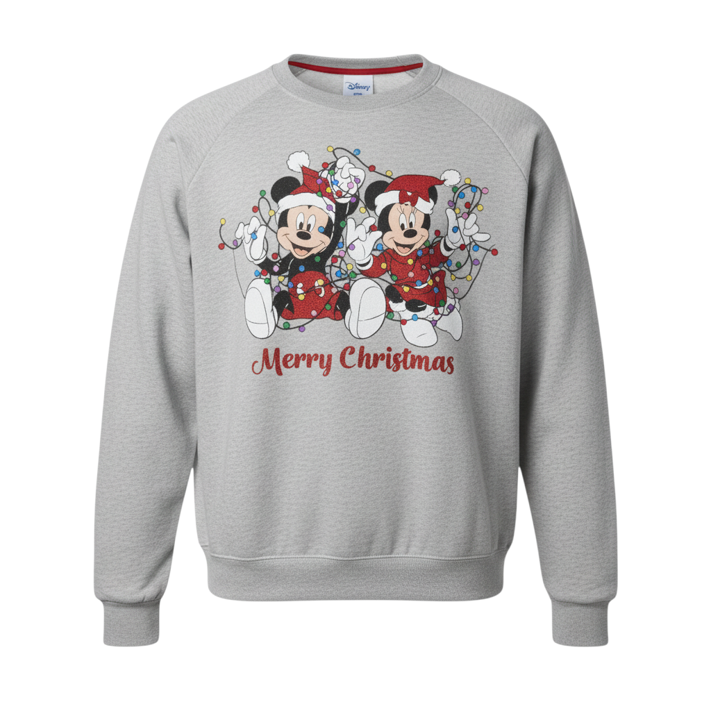 Disney Mickey & Minnie Grey Christmas Sweatshirt Women XL George