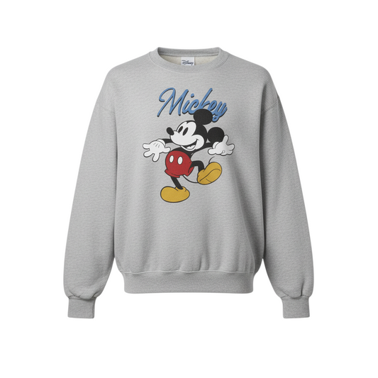Disney Women Grey Mickey Sweatshirt Size 16 Pullover Crew Neck