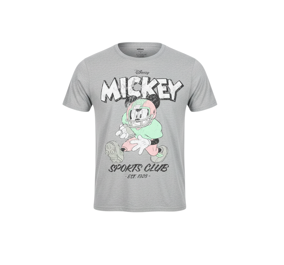 Disney Women’s Grey Mickey Mouse Sports Club T-Shirt Size L