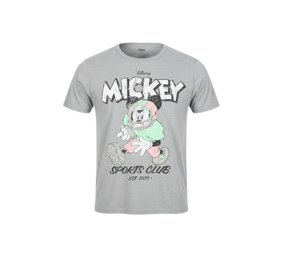 Disney Women’s Grey Mickey Mouse Sports Club T-Shirt Size L