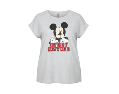 Disney Women's Grey Mickey Mouse Graphic T-Shirt XL Casual Cotton Top