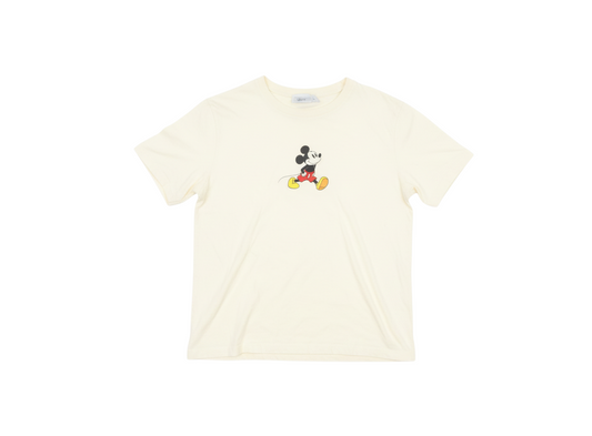 Primark Women Ivory Mickey Mouse T-Shirt XL Short Sleeve Cotton Top
