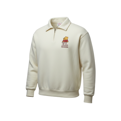 Disney Store Womens Ivory 1/4 Zip Sweatshirt XL Winnie the Pooh