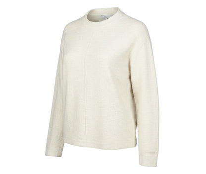Prewornwholesale Marks and Spencer beige crew neck fleece pullover sweatshirt with minimalist seam detail