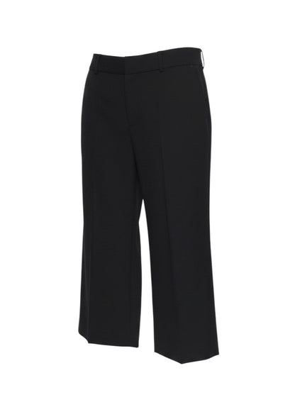Prewornwholesale EAST black cropped wide-leg trousers with a mid-rise fit and clean tailored silhouette.