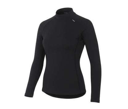Prewornwholesale Decathlon women's slim fit black long sleeve top with a mock neck and raglan sleeves for training.