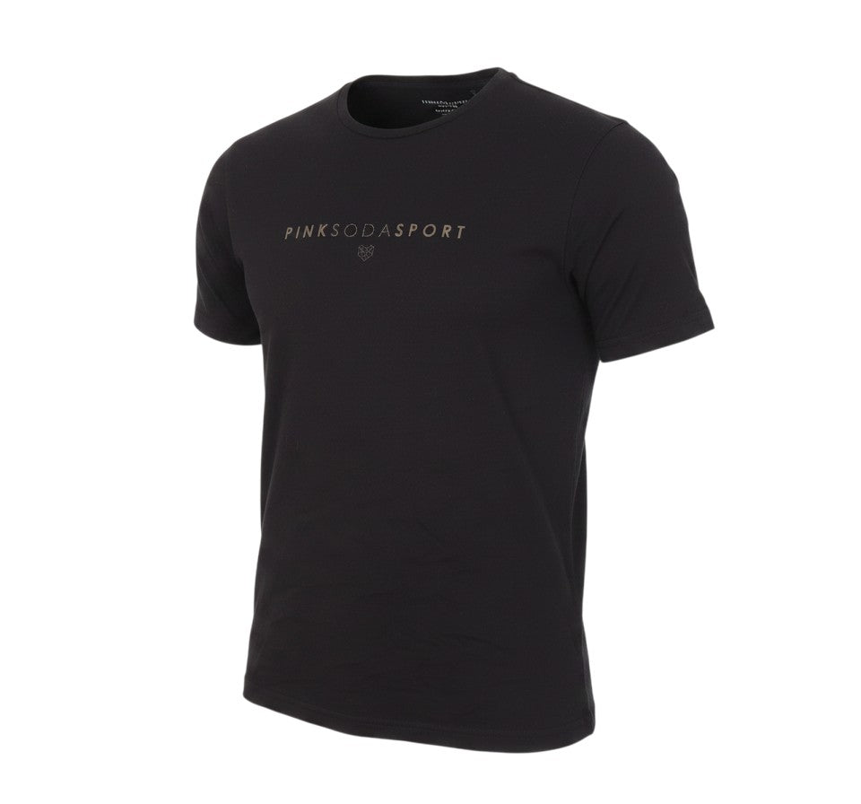 Prewornwholesale black Pink Soda Sport crew neck t-shirt in cotton with a small logo on the chest