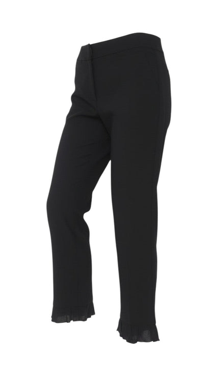 Marks & Spencer Women's Black UK 6 Ruffle Hem Straight Dress Trousers