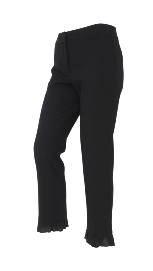 Marks & Spencer Women's Black UK 6 Ruffle Hem Straight Dress Trousers