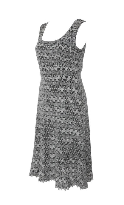Planet Women Black Silver UK 10 Long Fit & Flare Metallic Knit Dress