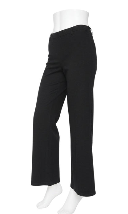 Prewornwholesale Marks and Spencer Per Una black wide-leg trousers on a mannequin, featuring a flat-front design.