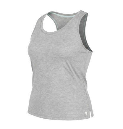 Prewornwholesale George women's grey polyester racerback tank top with a round neck and side hem slits