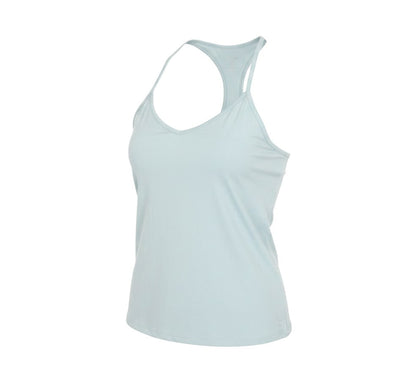 Prewornwholesale GOODMOVE light green polyester racerback camisole tank top with a scoop neck