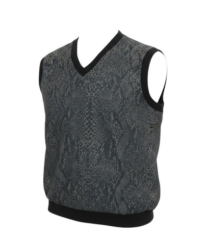 Additional view of Sunderland of Scotland women’s green animal print polyester pullover tank, size M, v-neck pullover