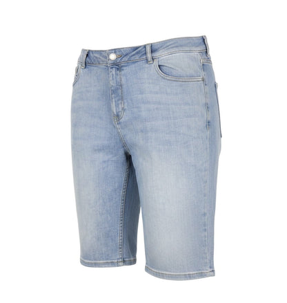 F&F Women’s Blue Denim Bermuda Shorts UK 12 High Rise 5 Pocket
