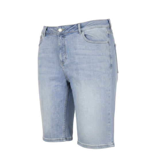 F&F Women’s Blue Denim Bermuda Shorts UK 12 High Rise 5 Pocket