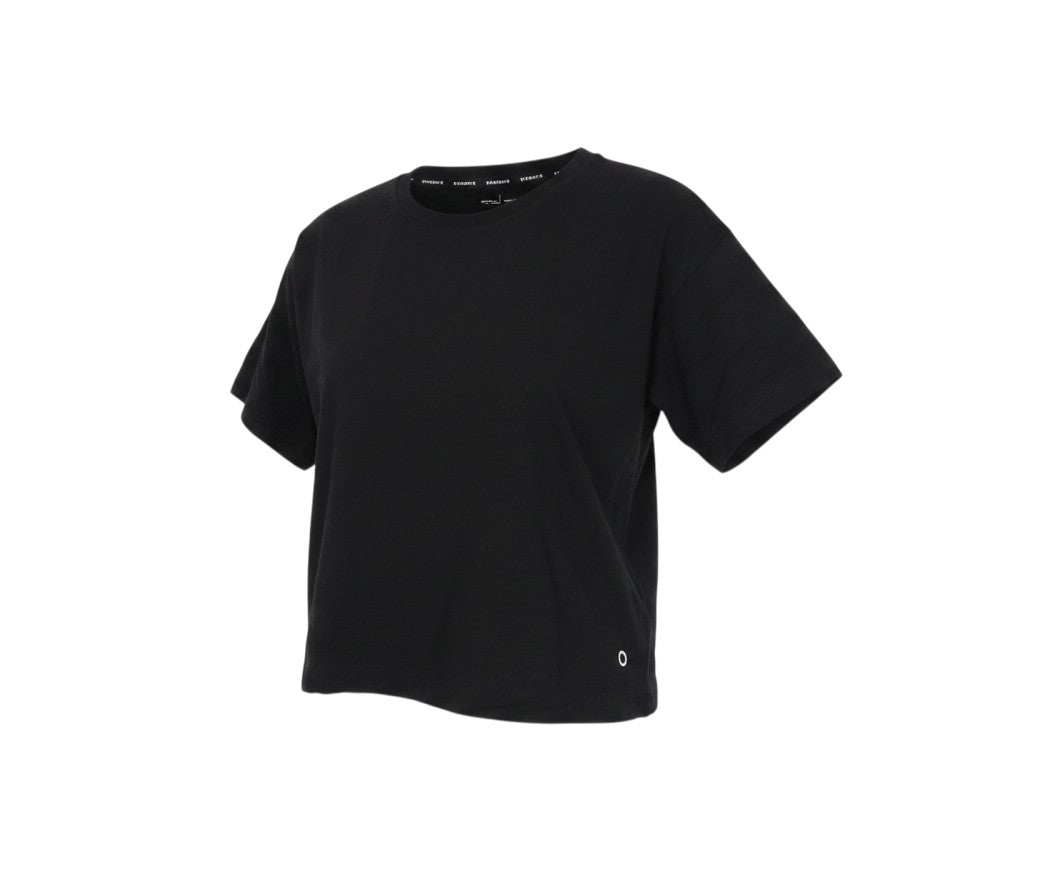 Prewornwholesale Marks and Spencer black breathable cotton blend activewear t-shirt with round neck and short sleeves