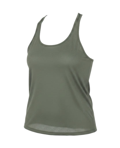 Prewornwholesale Marks and Spencer green polyester camisole with a scoop neck and racer back design